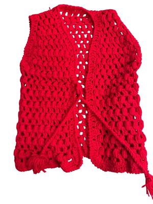 4 Handmade Crochet Vests, Not Sized