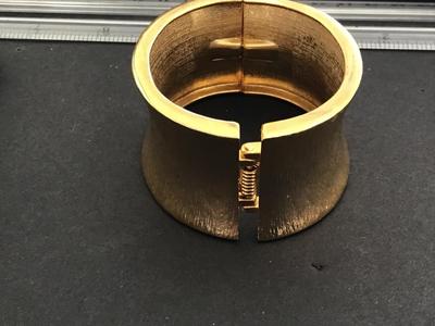 Gold Tone Wide Clamper Bracelet