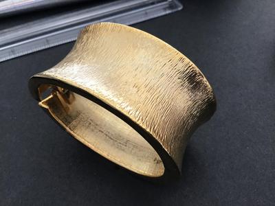 Gold Tone Wide Clamper Bracelet