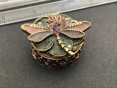 Monet Jeweled Dragon fly Trinket Box
