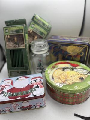 Holiday tins & light stakes