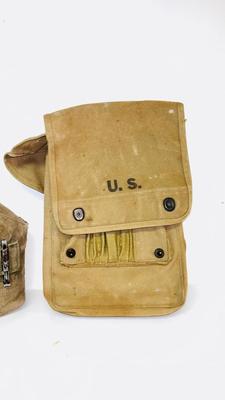 WORLD WAR II US ARMY M-1938 MAP CASE/DISPATCH SATCHEL AND M-1910 ARMY ISSUED CANTEEN OF THE SAME ERA