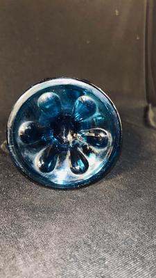 MCM VIKING EPIC BLUE ART GLASS SWUNG VASE