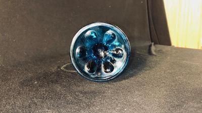 MCM VIKING EPIC BLUE ART GLASS SWUNG VASE