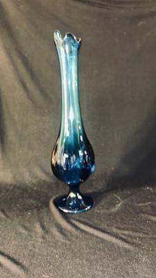 MCM VIKING EPIC BLUE ART GLASS SWUNG VASE