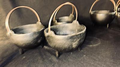 6 MORE OF THE CAST IRON CAULDRONS