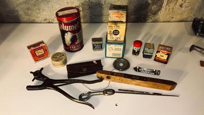 VINTAGE HARDWARE BOXES and TOOLS