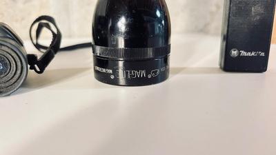 15” MAG-LITE, TASCO FUTURA BINOCULARS AND A MIKITA FLASH LIGHT