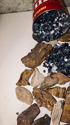 PETRIFIED WOOD AND IRIDESCENT STONES