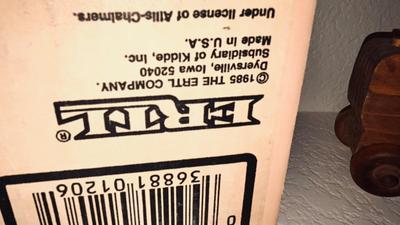 1985 ERTL ALLIS-CHALMERS TOY DIE CAST TRACTOR AND HANDMADE WOODEN TOYS