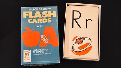 ALPHABET FLASH CARDS AND HANDMADE WOODEN TOYS.