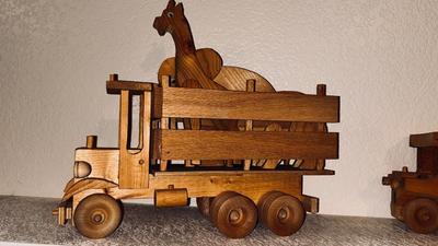 HANDMADE TOY TRUCKS AND ANIMALS