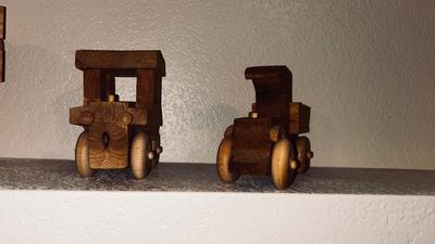 HANDMADE TOY TRUCKS AND ANIMALS