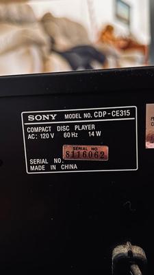 SMALLER TV STAND AND SONY CDP-CE315 5 DISC CD PLAYER WITH REMOTE