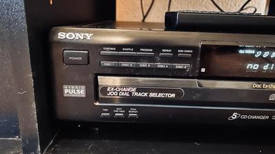 SMALLER TV STAND AND SONY CDP-CE315 5 DISC CD PLAYER WITH REMOTE