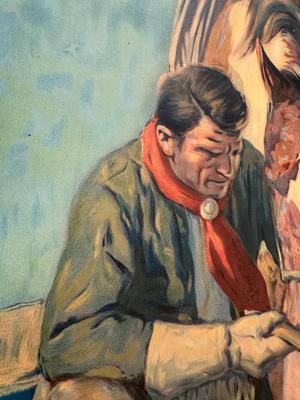 1924 "THE LAST DROP FROM HIS STETSON" BY ARTIST LON MEGARGEE