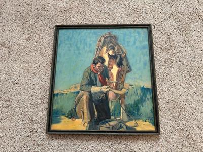 1924 "THE LAST DROP FROM HIS STETSON" BY ARTIST LON MEGARGEE