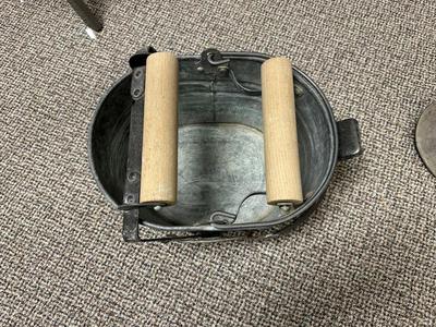 RAPID WASHER & GALVANIZED STEEL MOP BUCKET WITH WOODEN ROLLER WRINGER