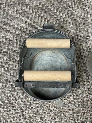 RAPID WASHER & GALVANIZED STEEL MOP BUCKET WITH WOODEN ROLLER WRINGER