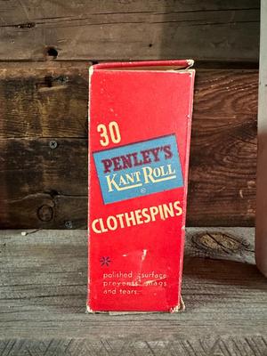 BROWN BRASS WASHBOARD, OLD CLOTHESPINS AND CLOTHES IRON