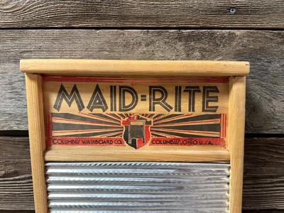 MAID-RITE WASHBOARD AND THE NEW KELLER WOODEN IRONING BOARD