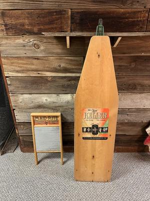 MAID-RITE WASHBOARD AND THE NEW KELLER WOODEN IRONING BOARD