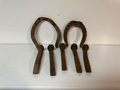 RAILROAD SPIKES AND OLD HORSE SHOES