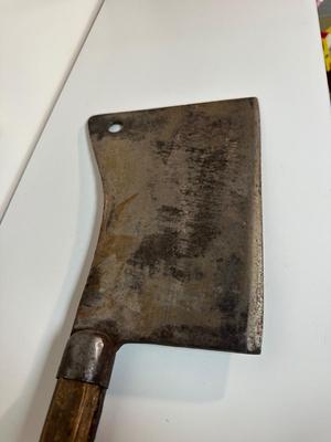 LARGE ANTIQUE MEAT CLEAVER