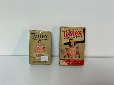 2 VERY OLD BOXES OF TINTEX TINTS AND DYES