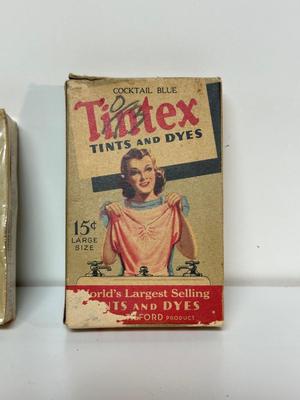 2 VERY OLD BOXES OF TINTEX TINTS AND DYES
