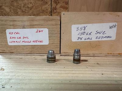 45 CALIBER AND .358 CALIBER CAST LEAD BULLETS