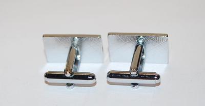 NEW CUFFLINKS SET with Silver Swirl " Maze" Design RECTANGLE Center on a Silver Tone Setting
