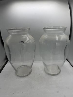 2 large clear vases