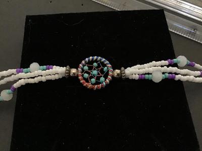 Handcrafted Glass Beaded Dream Catcher Bracelet