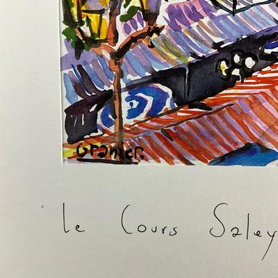233 Original Watercolor "Le Cours Saleya à Nice" Signed David Granier 2004