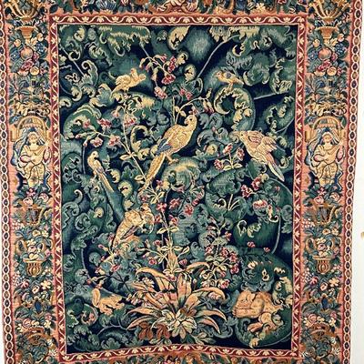 549 Vintage French Aristolochia Leaves Tapestry
