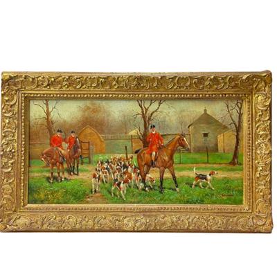 551 Original Fox Hunt Oil Painting by Williams