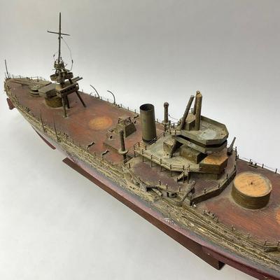 552 Antique German Dreadnaught Ship Model