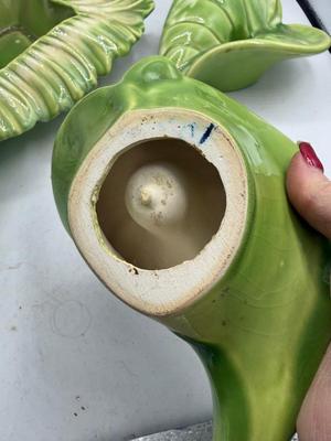 MCM Royal Haeger green leaf ceramic dishes