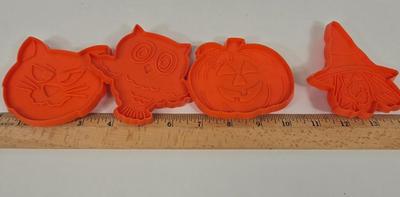 LOT 7: Vintage Annalee Halloween Witch Doll, Vintage Hallmark Halloween Paper Candy Bowl,Circa 1960s, Made in West Germany, Cardboard...