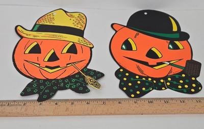 LOT 7: Vintage Annalee Halloween Witch Doll, Vintage Hallmark Halloween Paper Candy Bowl,Circa 1960s, Made in West Germany, Cardboard...