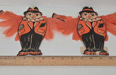 LOT 7: Vintage Annalee Halloween Witch Doll, Vintage Hallmark Halloween Paper Candy Bowl,Circa 1960s, Made in West Germany, Cardboard...