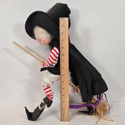 LOT 7: Vintage Annalee Halloween Witch Doll, Vintage Hallmark Halloween Paper Candy Bowl,Circa 1960s, Made in West Germany, Cardboard...