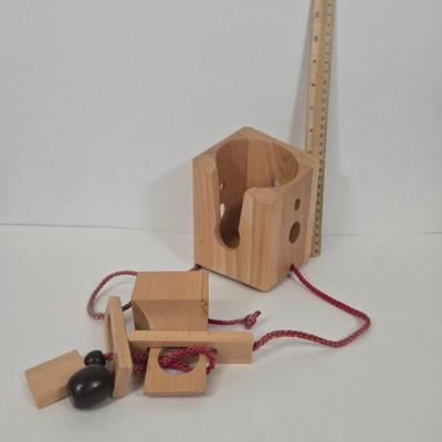 LOT 9: Vintage Bamboo Decorative Plate Featuring a Painted Tiger, Dragon Print, Mongolian Wooden Abacus with Painted Wooden Balls, Wooden...