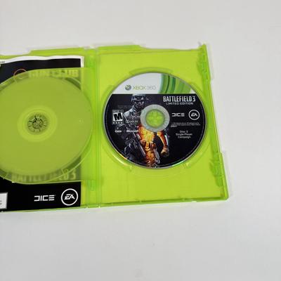 LOT 43: XBOX 360 Video Games: Battlefield 3, Call of Duty (Black Ops II, 3 & 4: Modern Warfare), Halo 3 ODST & Reach, NFL Madden...