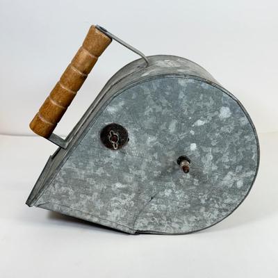 LOT 45: Vintage Red Metal Bottle Capper w Wood Base & Stucco Patch gunHopper Machine / Tool