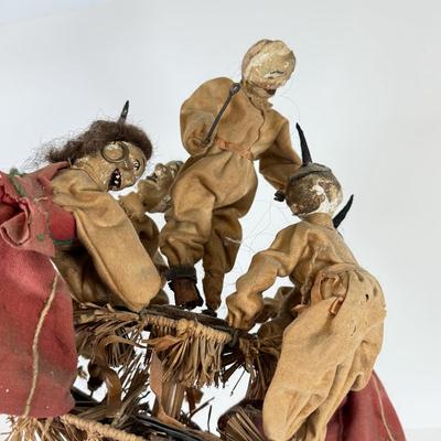 LOT 47: Early/Mid-20th Century Folk Art Noise Maker/Puppet- Hand cranked Automation Toy