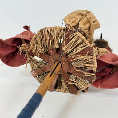 LOT 47: Early/Mid-20th Century Folk Art Noise Maker/Puppet- Hand cranked Automation Toy
