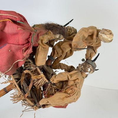 LOT 47: Early/Mid-20th Century Folk Art Noise Maker/Puppet- Hand cranked Automation Toy