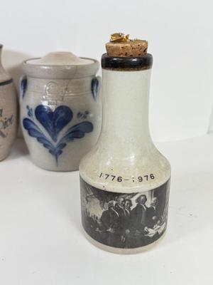 LOT 50: Stoneware Pottery Collection for Kitchen: Spice Jars, Rockdale & Rowe Pottery